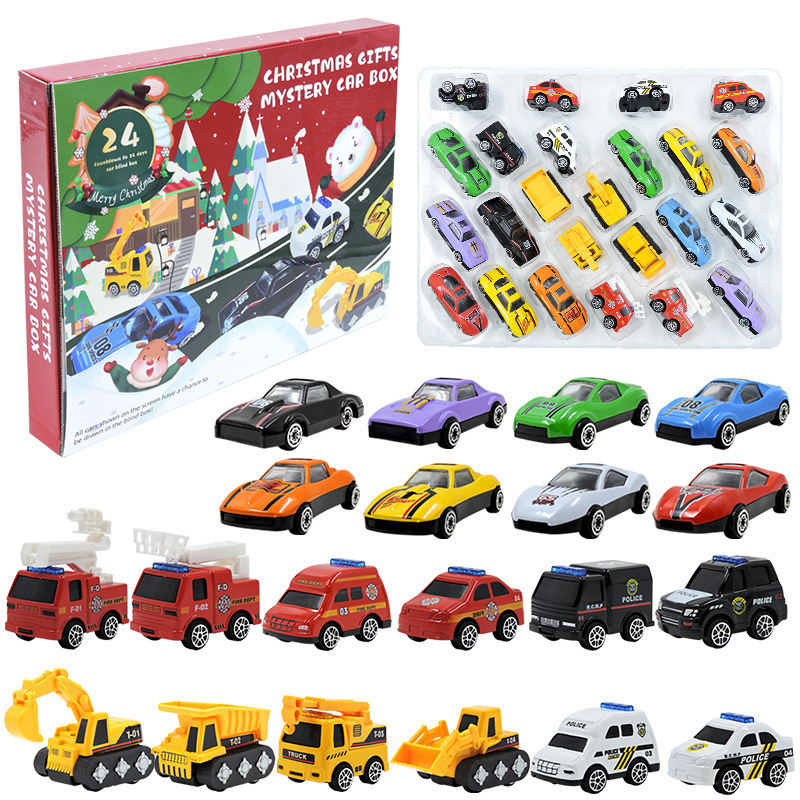 Christmas Advent Calendar Car Model Blind Box Gift for Kids