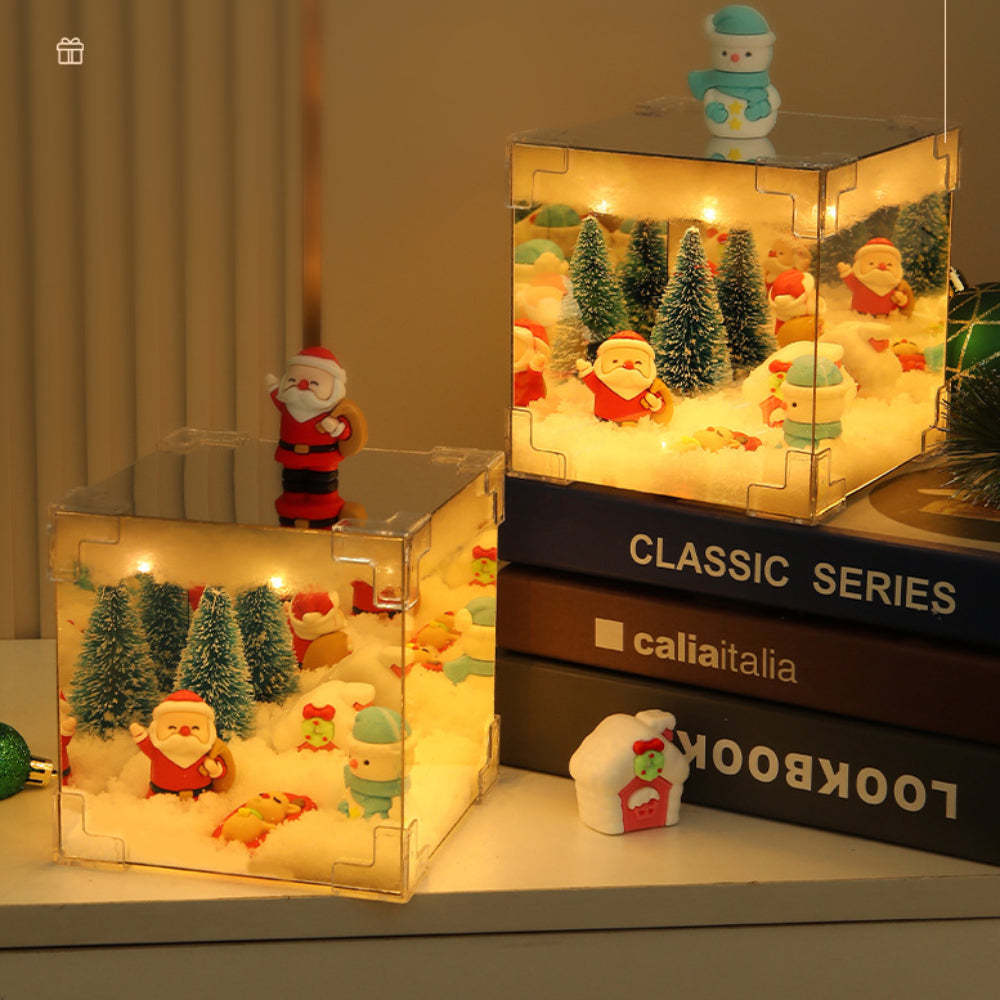 DIY Christmas Night Light Mirror and LED Lamp DIY Material Kit for Xmas Table Decor - Bestchristmasgifts