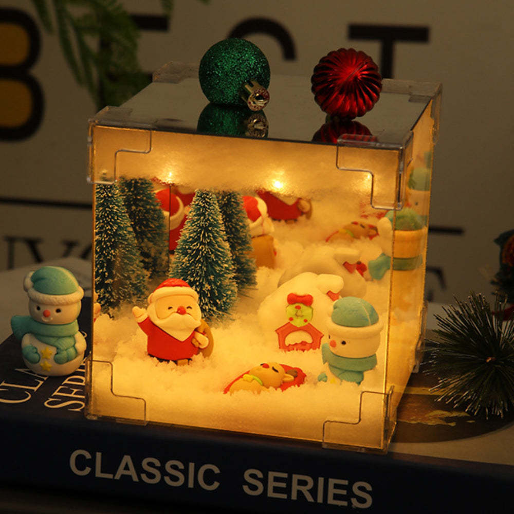DIY Christmas Night Light Mirror and LED Lamp DIY Material Kit for Xmas Table Decor - Bestchristmasgifts