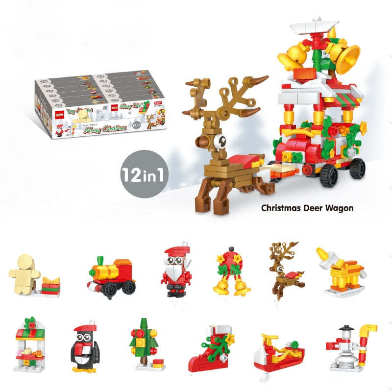 Santa Claus Elk Decoration Building Blocks Ornaments Christmas Countdown Assembly Children'S Toys - Bestchristmasgifts