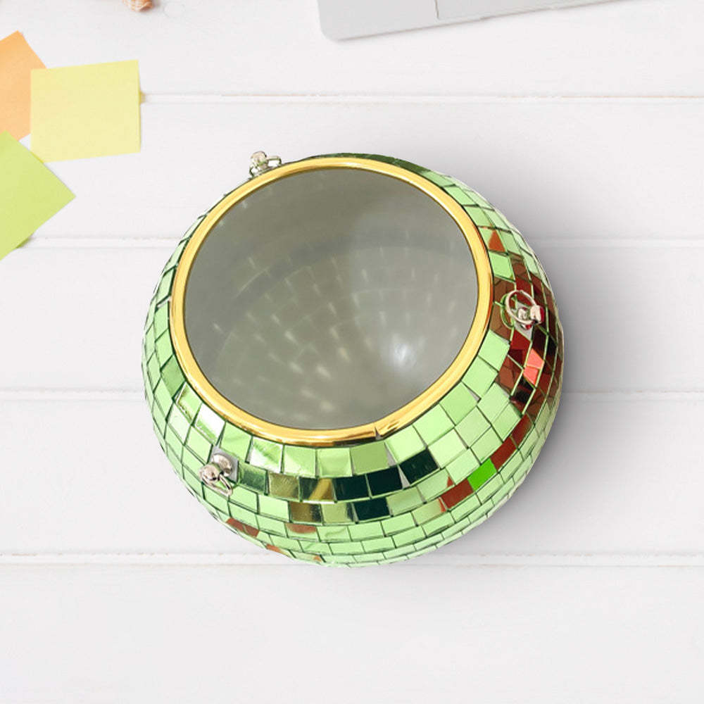 Disco Planter for Indoor Plants Unique Boho Hanging Plant Pots with Mosaic Mirror Tiles - photomoonlamp