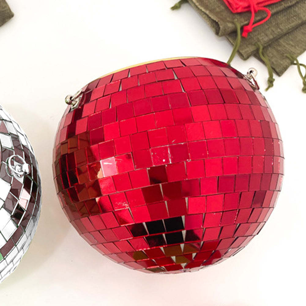 Disco Planter for Indoor Plants Unique Boho Hanging Plant Pots with Mosaic Mirror Tiles - photomoonlamp