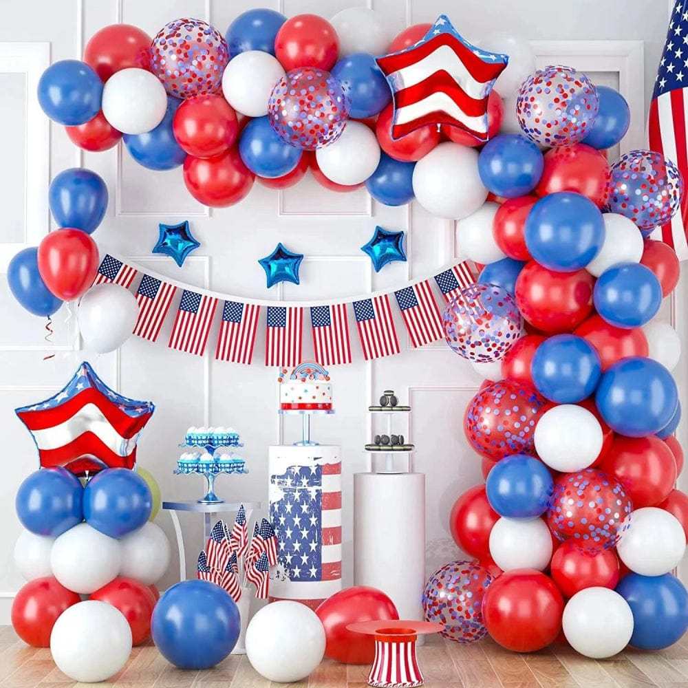 4th of July Foil Balloons Kits Patriotic Independence Day Balloons Party Supplies - Bestchristmasgifts