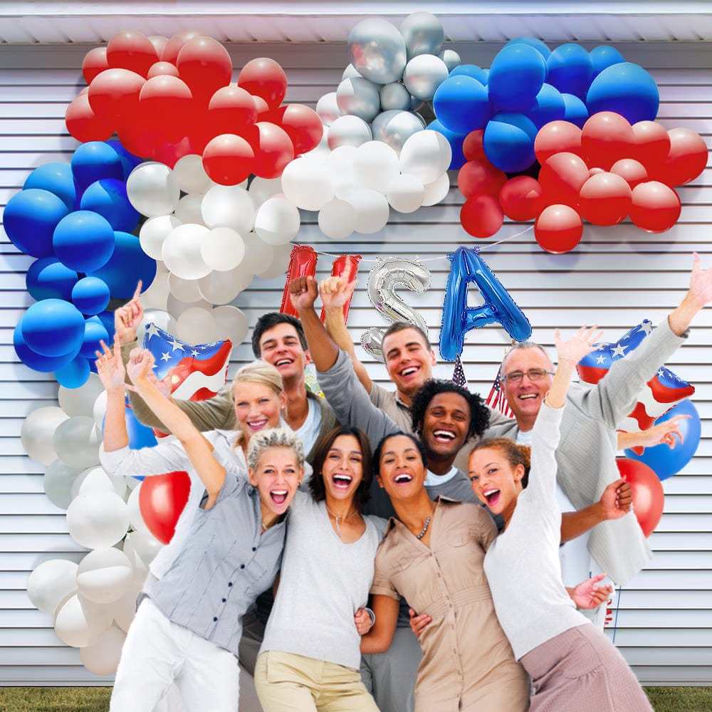 4th of July Foil Balloons Kits Patriotic Independence Day Balloons Party Supplies - Bestchristmasgifts