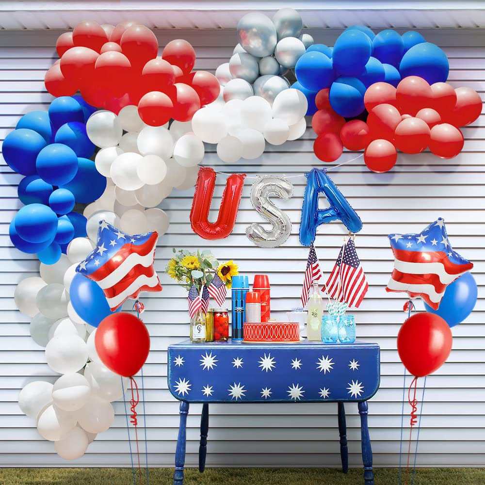 4th of July Foil Balloons Kits Patriotic Independence Day Balloons Party Supplies - Bestchristmasgifts