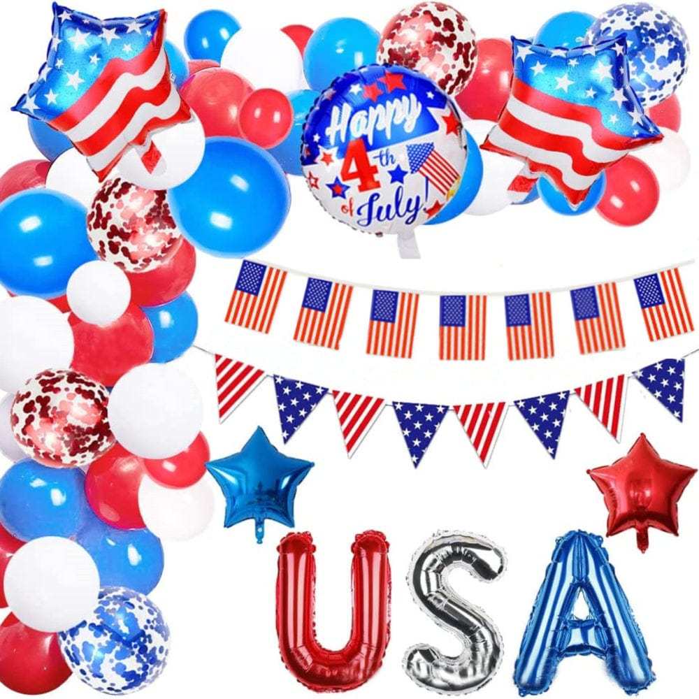 4th of July USA Foil Balloons Kits Patriotic Independence Day Balloons Party Supplies - Bestchristmasgifts