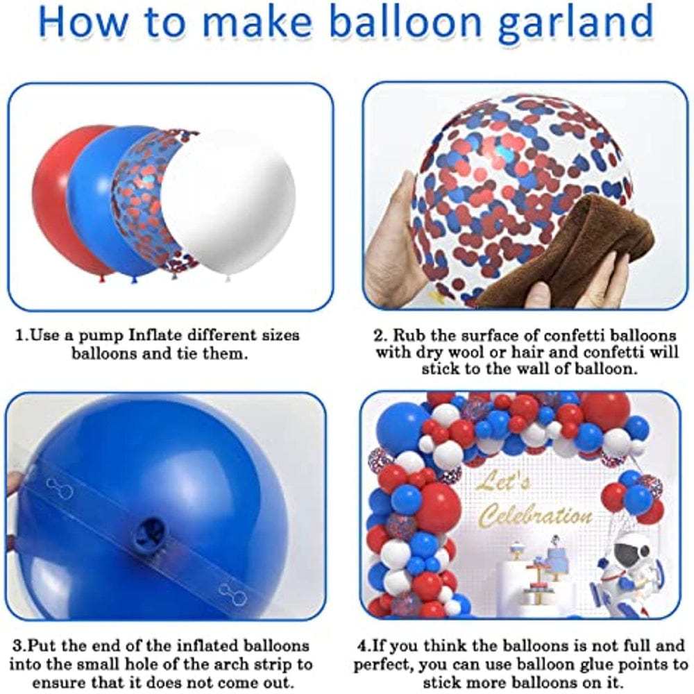 4th of July Latex Balloons Kits Patriotic Independence Day Balloons Party Supplies - Bestchristmasgifts