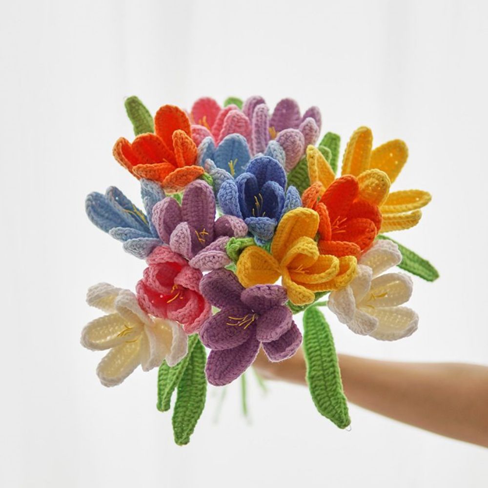 1pc Handmade Knitted Flower Blooming Tulip Crochet Flower Gift for Her - Bestchristmasgifts