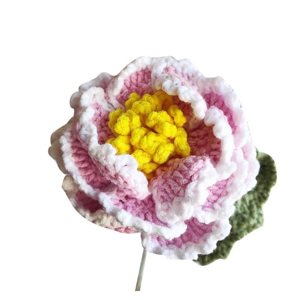 1pc Handmade Knitted Flower Peony Crochet Flower Gift for Her - Bestchristmasgifts