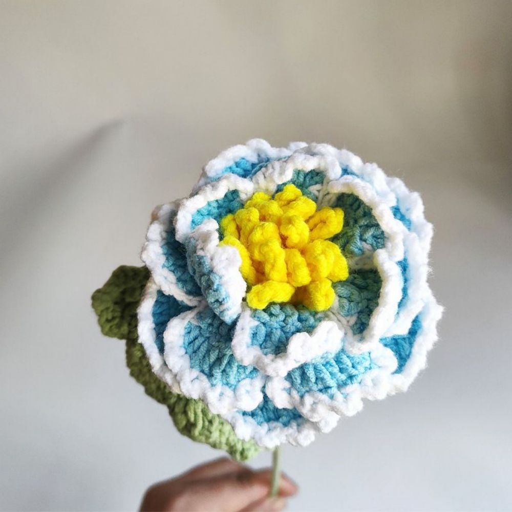 1pc Handmade Knitted Flower Peony Crochet Flower Gift for Her - Bestchristmasgifts