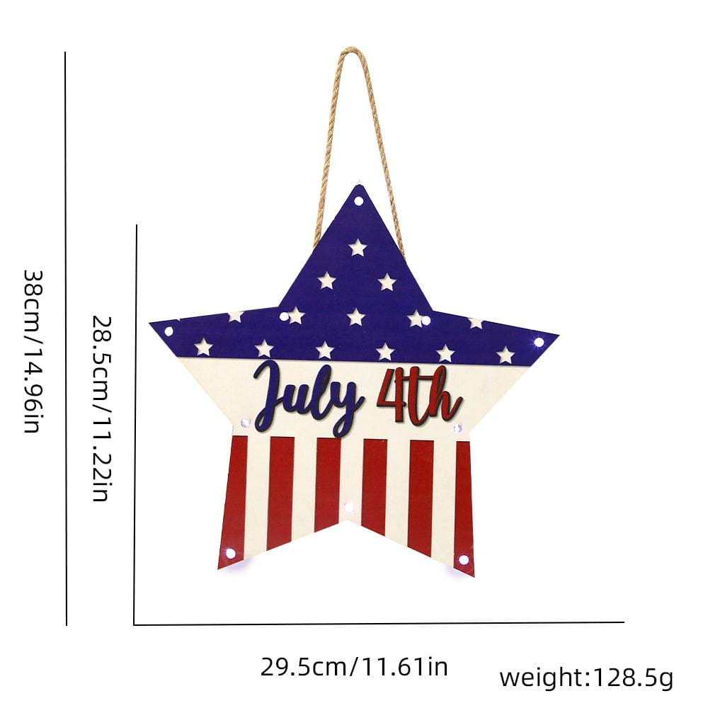 Welcome Door Sign 4th of July Independence Day Decorations Front Door Hanger Gifts - Bestchristmasgifts