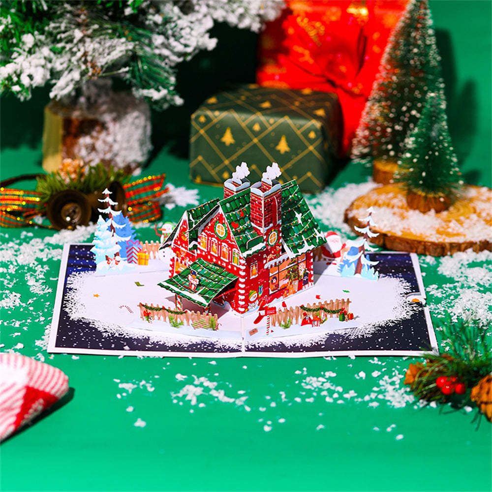 Christmas 3D Pop Up Card Christmas House Greeting Card - Bestchristmasgifts