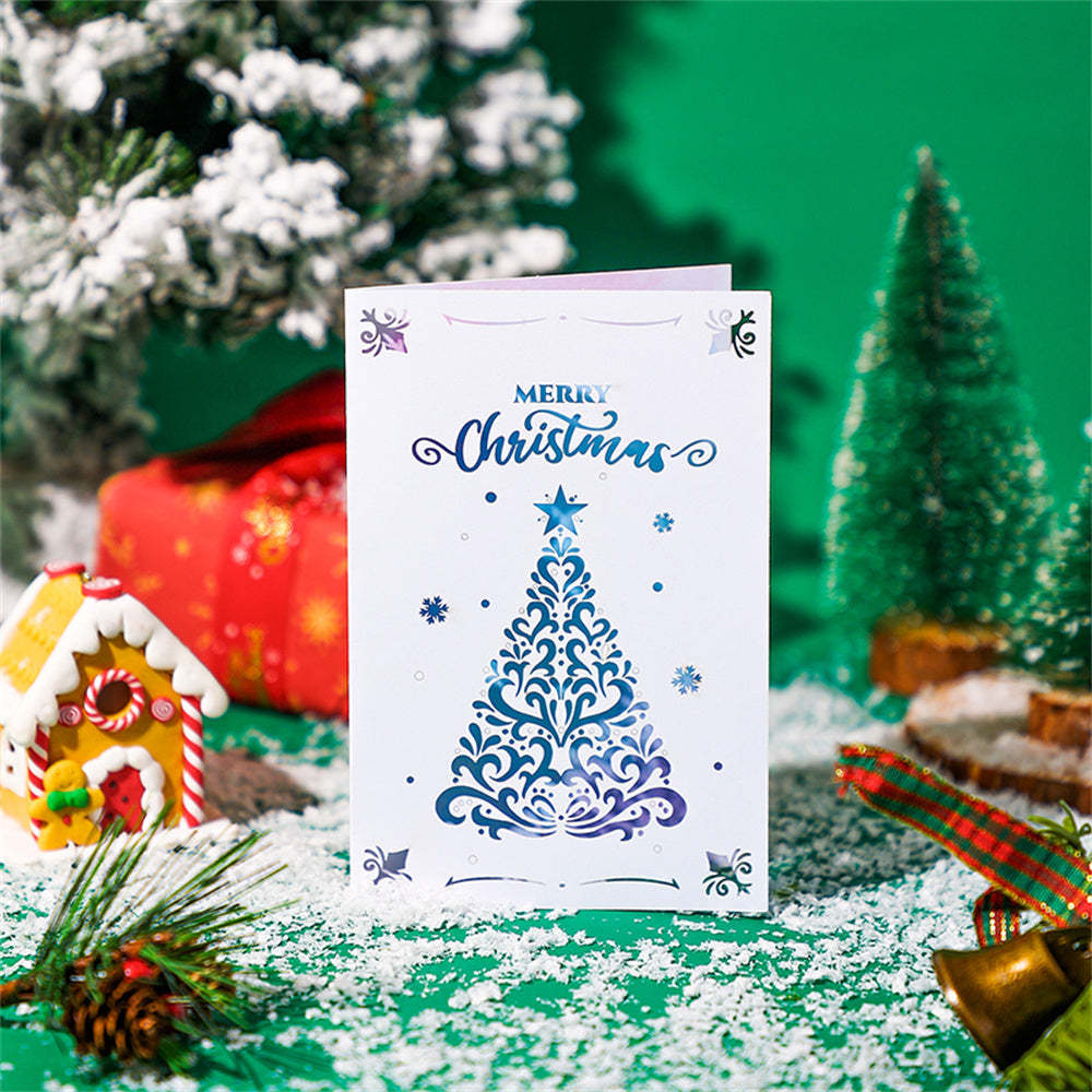 Christmas 3D Pop Up Card Hollow Christmas Greeting Card - Bestchristmasgifts