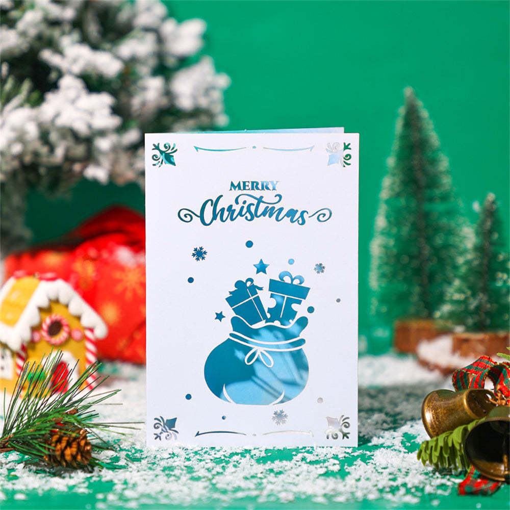 Christmas 3D Pop Up Card Hollow Christmas Greeting Card - Bestchristmasgifts