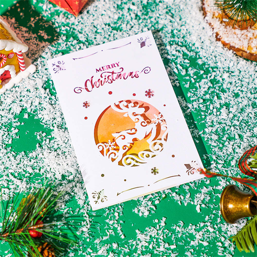 Christmas 3D Pop Up Card Hollow Christmas Greeting Card - Bestchristmasgifts
