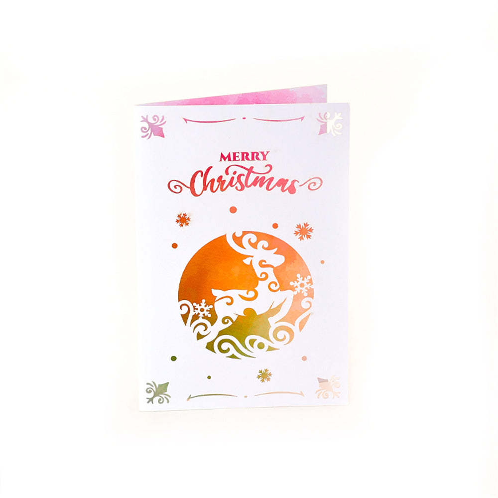 Christmas 3D Pop Up Card Hollow Christmas Greeting Card - Bestchristmasgifts