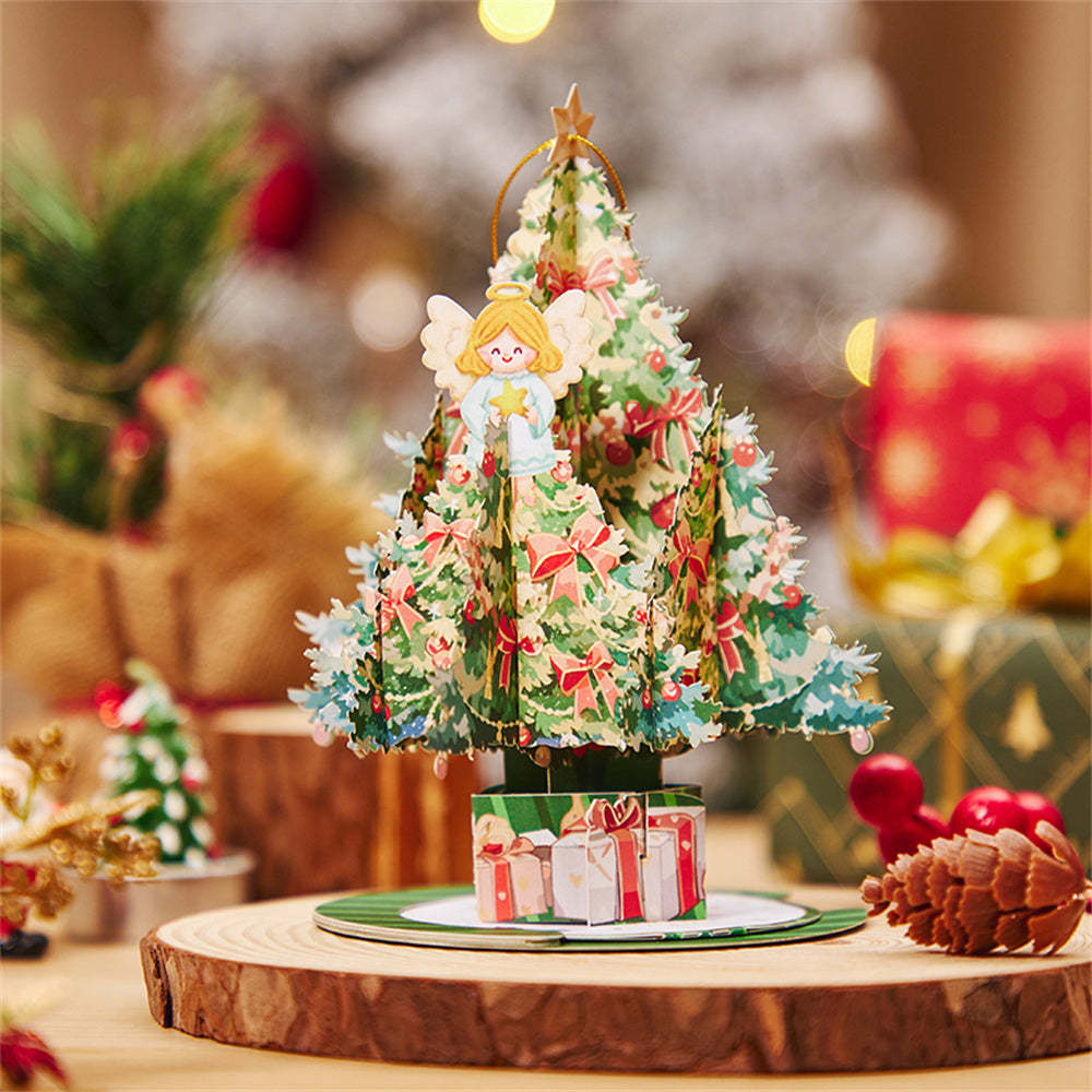 Angel Christmas Tree Ornaments Christmas 3D Pop Up Greeting Card - Bestchristmasgifts