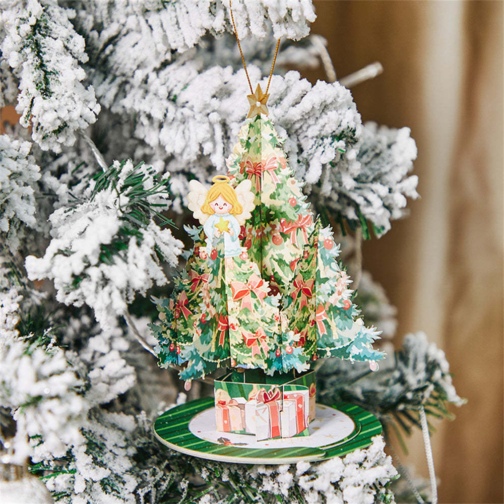 Angel Christmas Tree Ornaments Christmas 3D Pop Up Greeting Card - Bestchristmasgifts