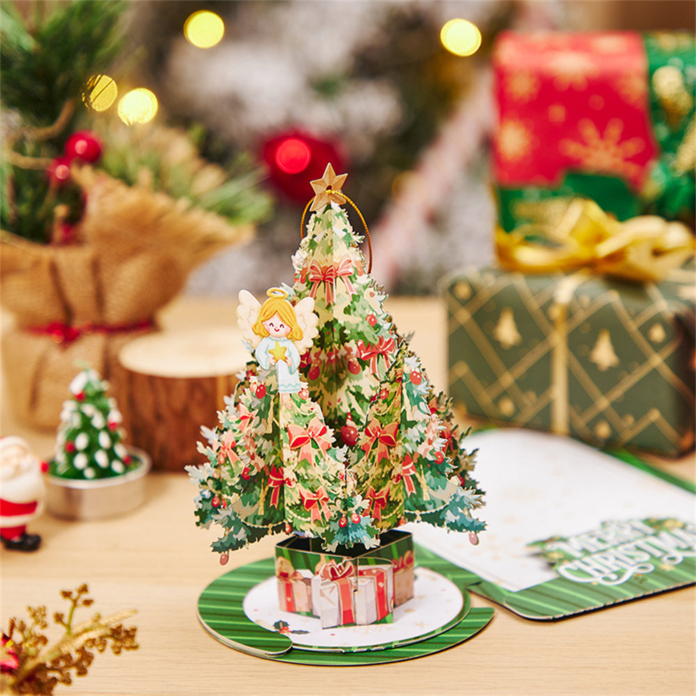 Angel Christmas Tree Ornaments Christmas 3D Pop Up Greeting Card - Bestchristmasgifts
