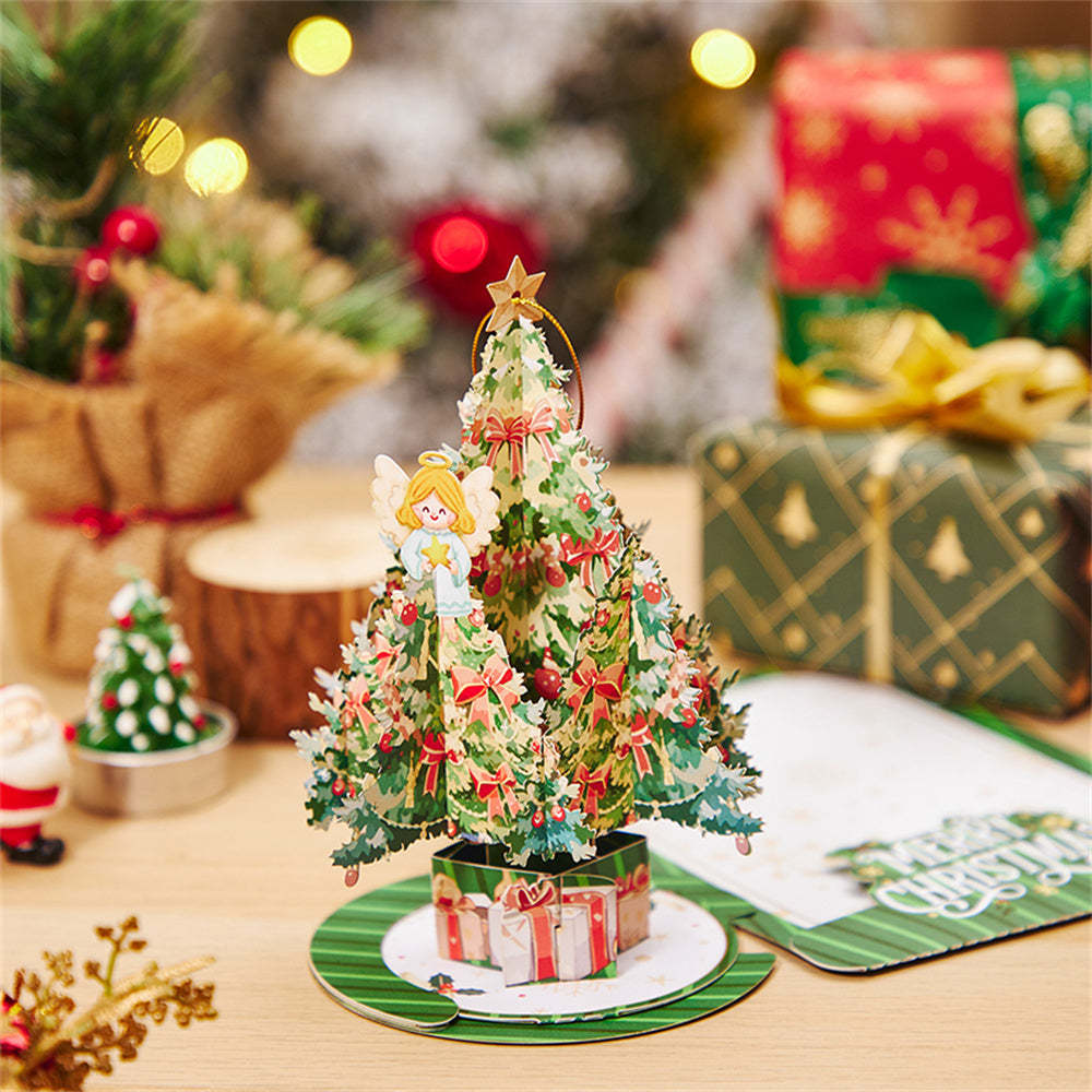 Angel Christmas Tree Ornaments Christmas 3D Pop Up Greeting Card - Bestchristmasgifts