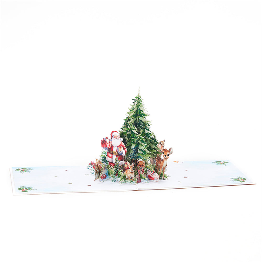 Christmas 3D Pop Up Card Santa Jungle Greeting Card - Bestchristmasgifts