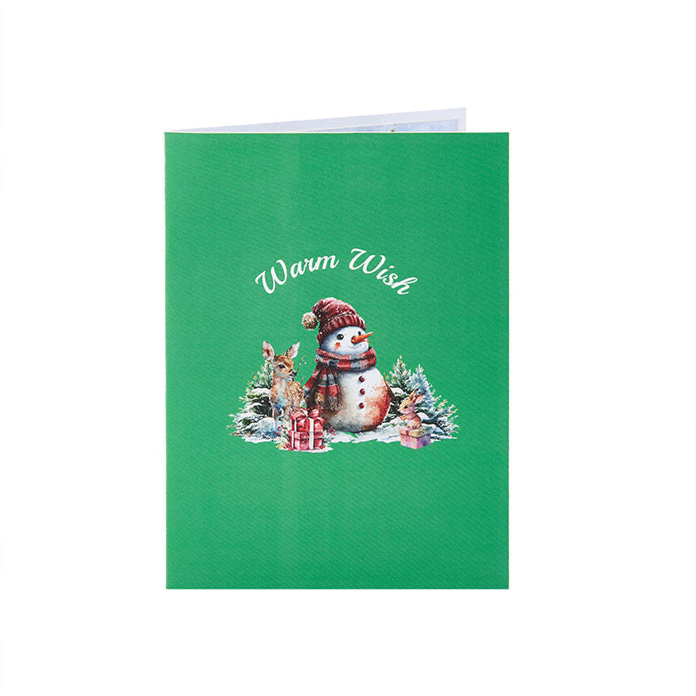 Christmas 3D Pop Up Card Christmas Snowman Jungle Greeting Card - Bestchristmasgifts