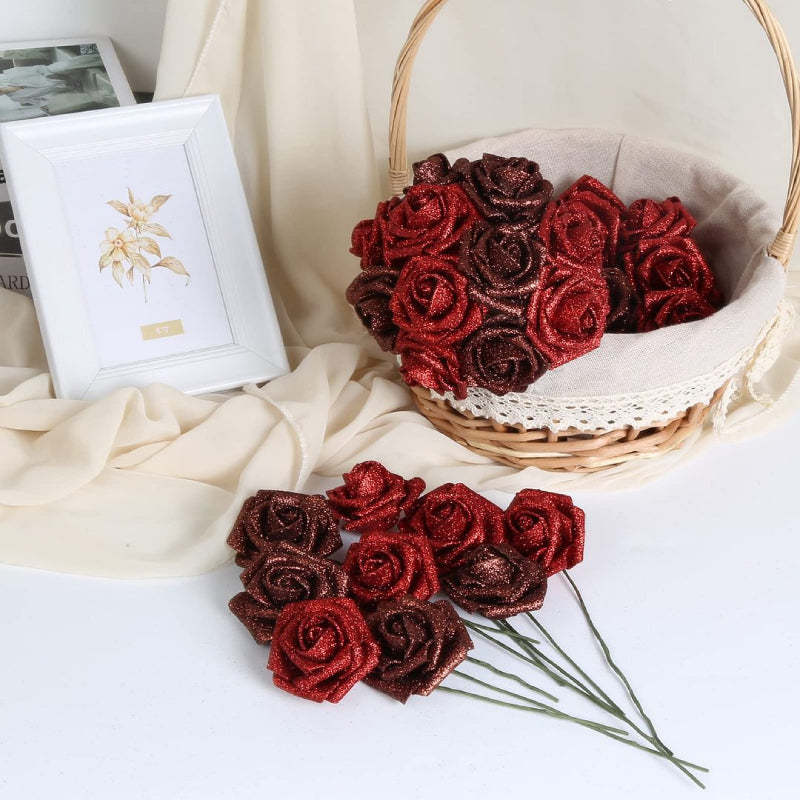 Glitter Rose Bouquet Best Valentine's Day Anniversary Gift for Her - Bestchristmasgifts