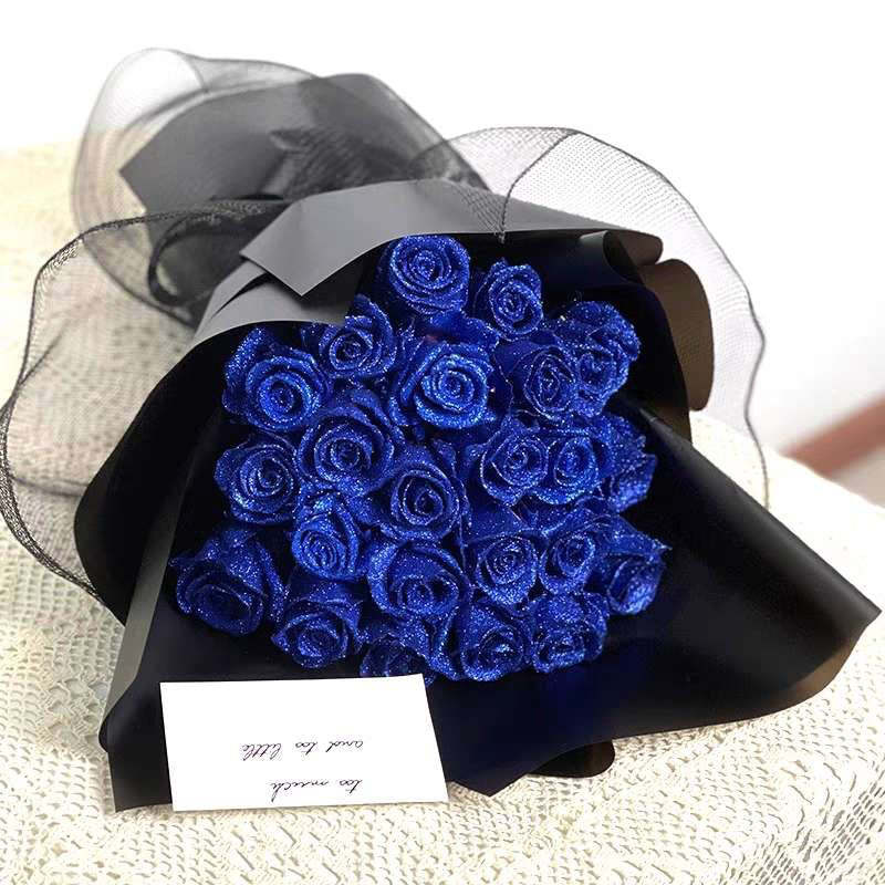 Glitter Rose Bouquet Best Valentine's Day Anniversary Gift for Her - Bestchristmasgifts