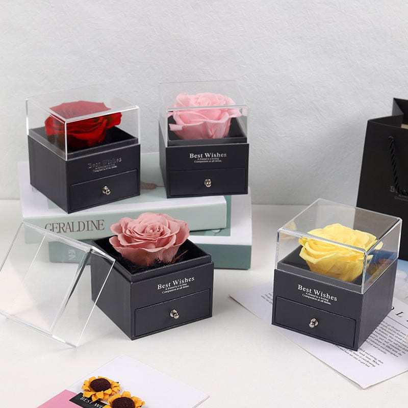 Real Rose Jewelry Gift Box Preserved Flower Forever Gift for Her - Giftlab