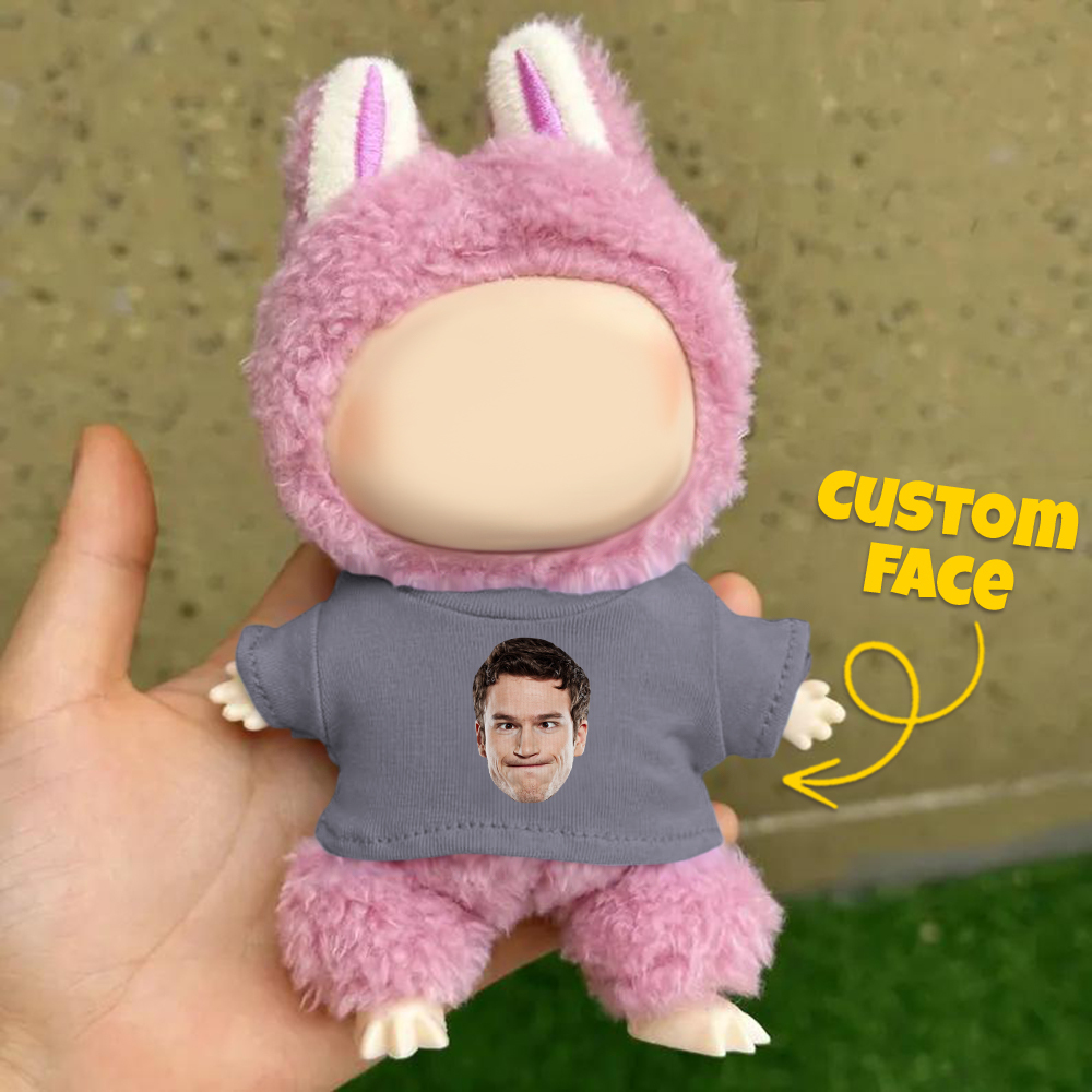 Custom Labu Doll T-shirt Personalized Photo 17cm Labu Doll Clothes Fits Gen 1/2/3 (Doll Not Included)
