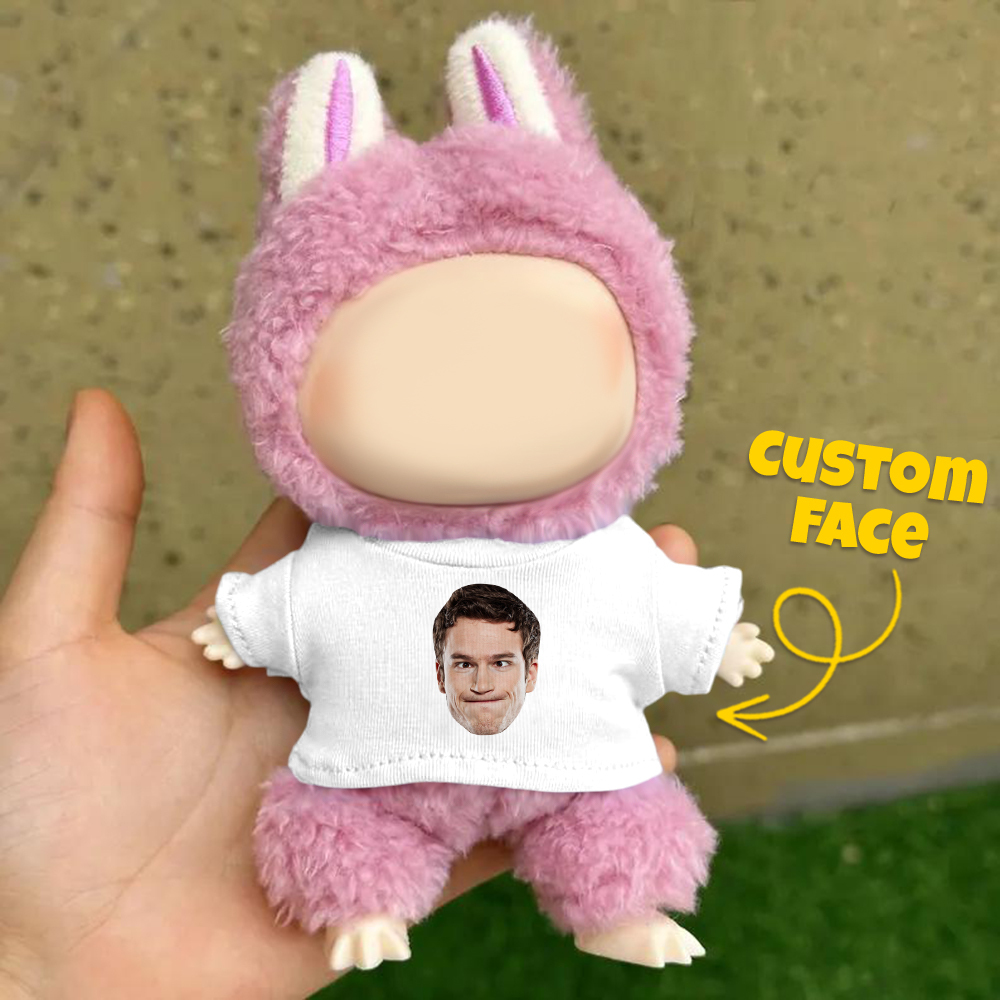 Custom Labu Doll T-shirt Personalized Photo 17cm Labu Doll Clothes Fits Gen 1/2/3 (Doll Not Included)