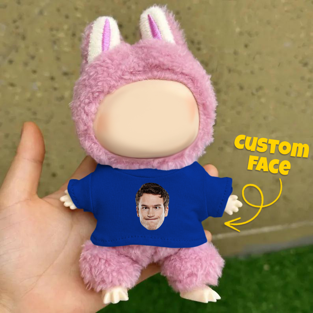 Custom Labu Doll T-shirt Personalized Photo 17cm Labu Doll Clothes Fits Gen 1/2/3 (Doll Not Included)