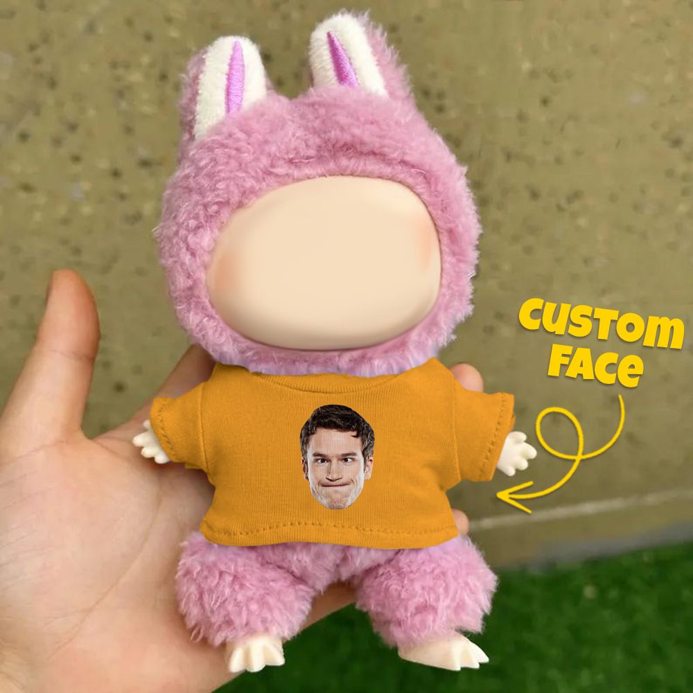 Custom Labu Doll T-shirt Personalized Photo 17cm Labu Doll Clothes Fits Gen 1/2/3 (Doll Not Included)