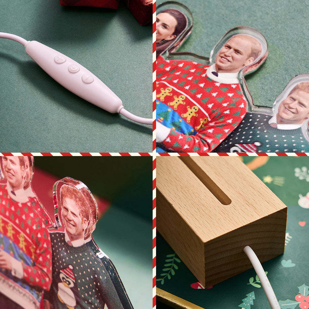 Personalized Photo Shape 3D LED Light Christmas Gift For Family Members - Bestchristmasgifts