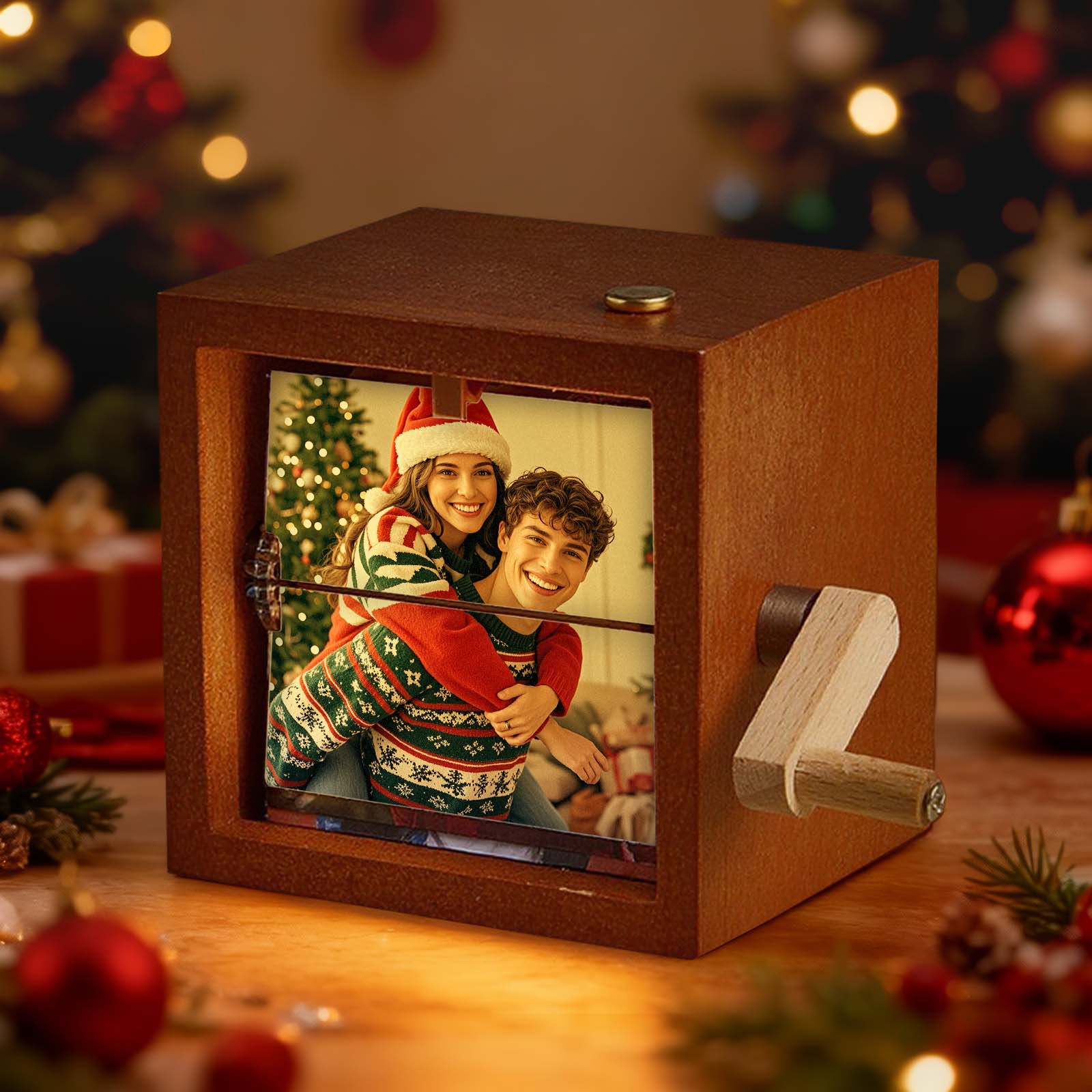 Custom Flip Book Frame Animation Machine Mechanical Hand Motion Photo Album Black Walnut Handicrafts Christmas Creative gift