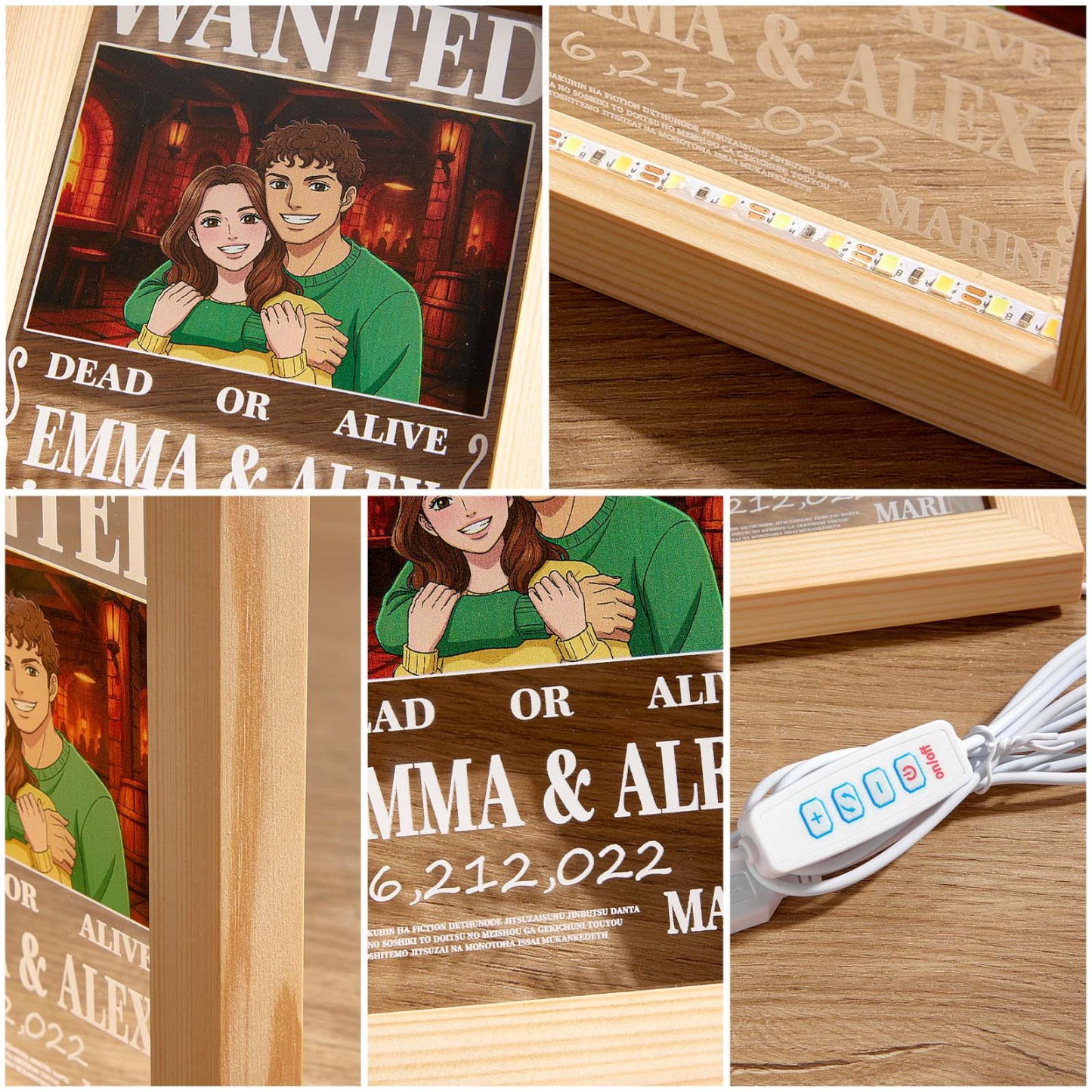 Custom Anime Bounty Couple Portrait Personalized Anime Style Wanted Poster Portrait Unique Captains' Couple Portrait