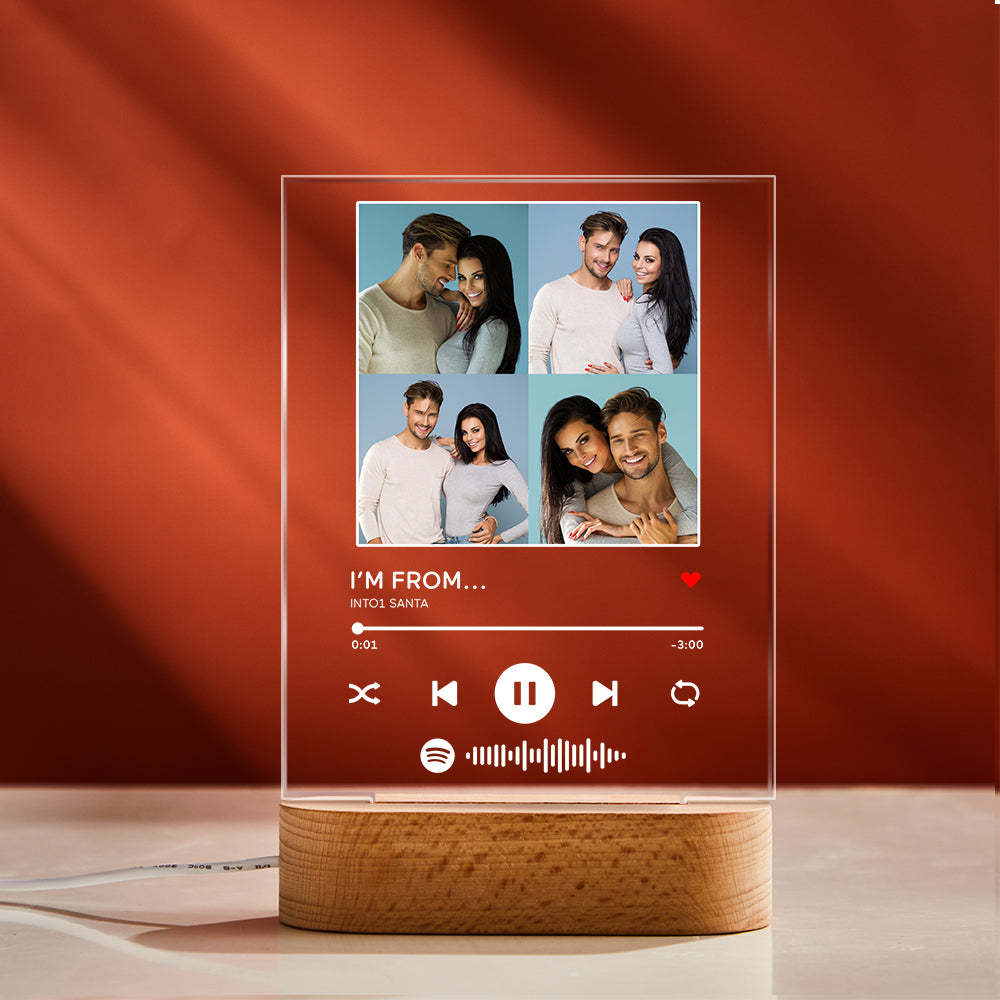 Custom Photos Scannable Spotify Code Lamp Acrylic Colorful Night Light Romantic Valentine's Day Gift - Bestchristmasgifts