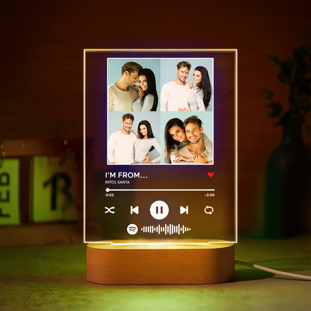 Custom Photos Scannable Spotify Code Lamp Acrylic Colorful Night Light Romantic Valentine's Day Gift - Bestchristmasgifts
