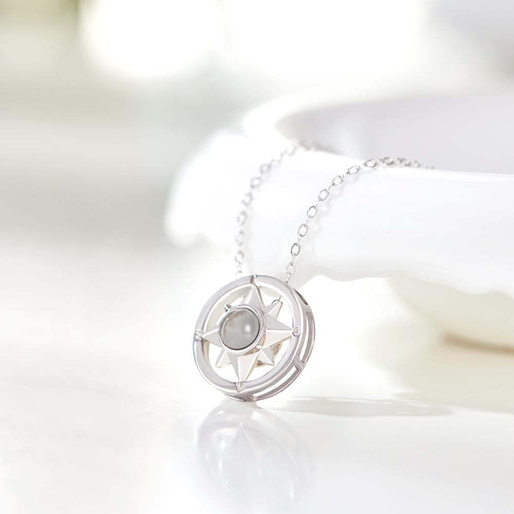 Custom Photo Projection Necklace Compass Creative Gifts - Bestchristmasgifts