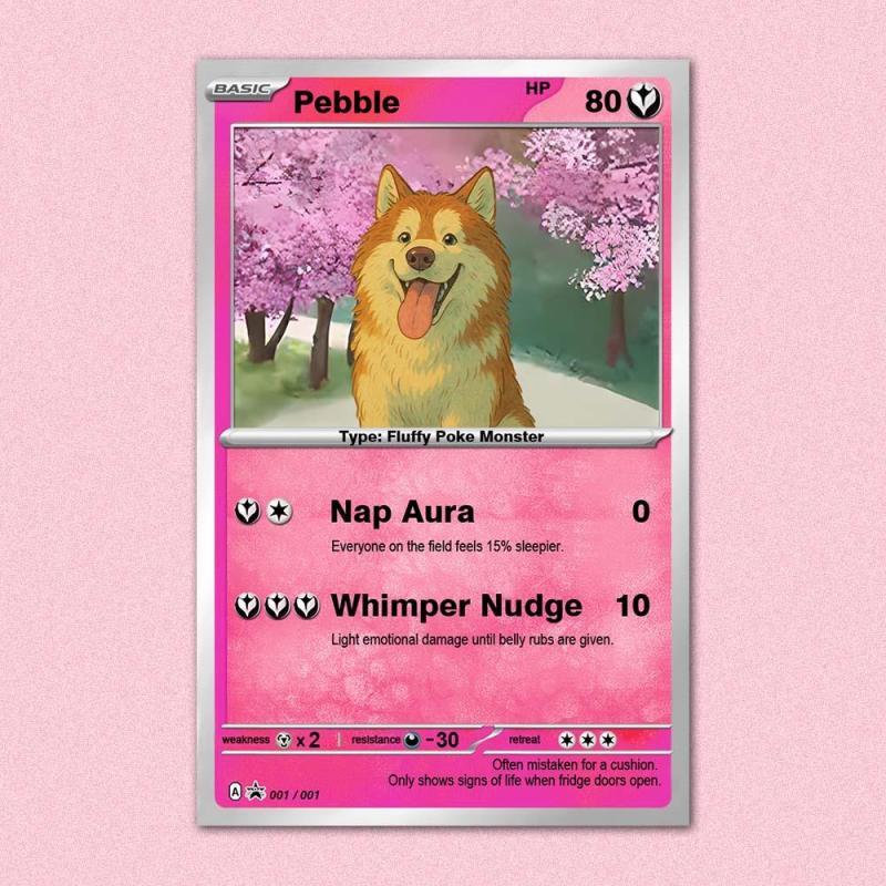 Custom POKE Card Portrait from Photo - Personalized Anime Poster - Fathers Day Gift- Funny Cartoon Card