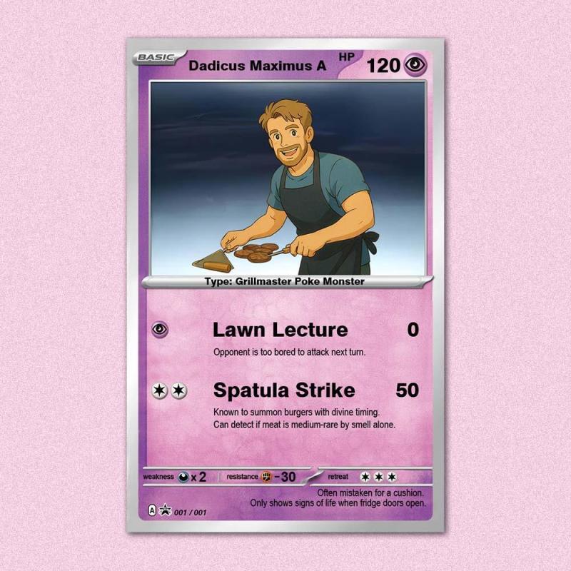 Custom POKE Card Portrait from Photo - Personalized Anime Poster - Fathers Day Gift- Funny Cartoon Card