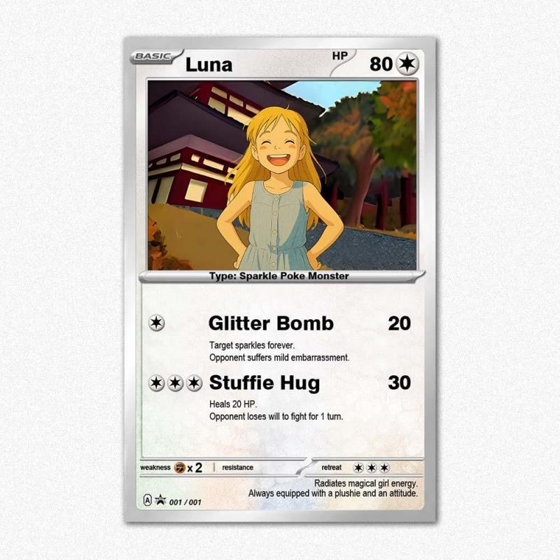 Custom POKE Card Portrait from Photo - Personalized Anime Poster - Fathers Day Gift- Funny Cartoon Card