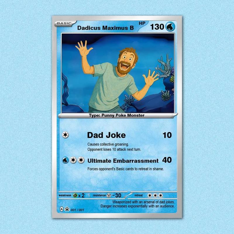 Custom POKE Card Portrait from Photo - Personalized Anime Poster - Fathers Day Gift- Funny Cartoon Card