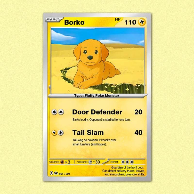 Custom POKE Card Portrait from Photo - Personalized Anime Poster - Fathers Day Gift- Funny Cartoon Card