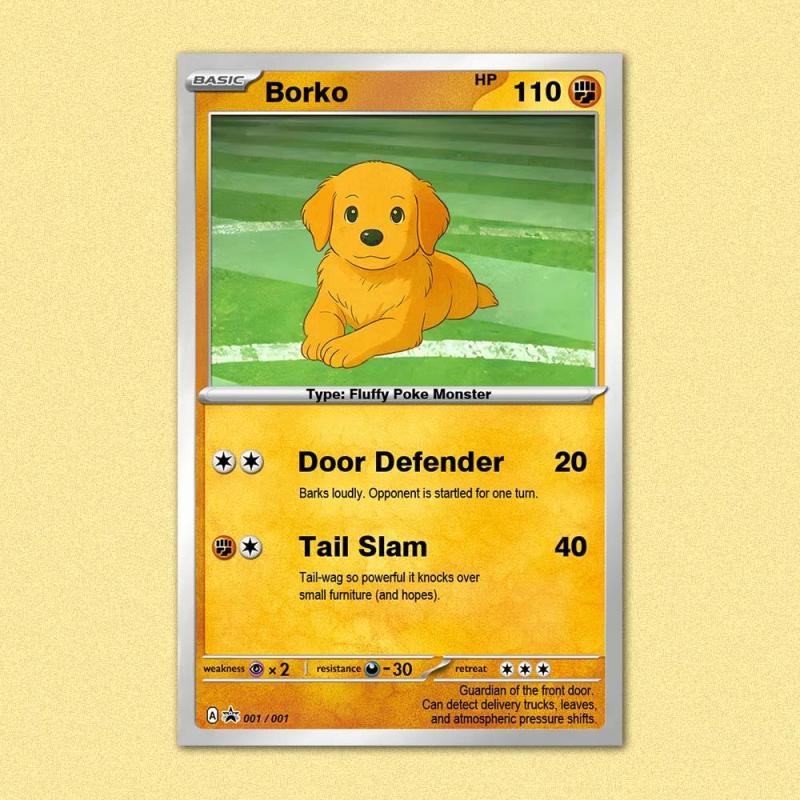 Custom POKE Card Portrait from Photo - Personalized Anime Poster - Fathers Day Gift- Funny Cartoon Card