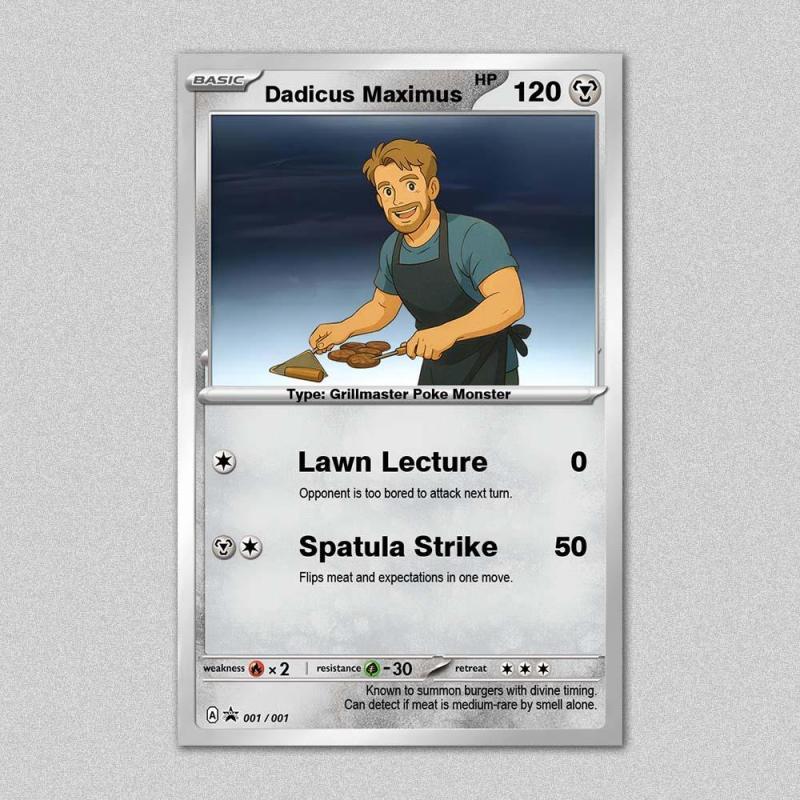 Custom POKE Card Portrait from Photo - Personalized Anime Poster - Fathers Day Gift- Funny Cartoon Card