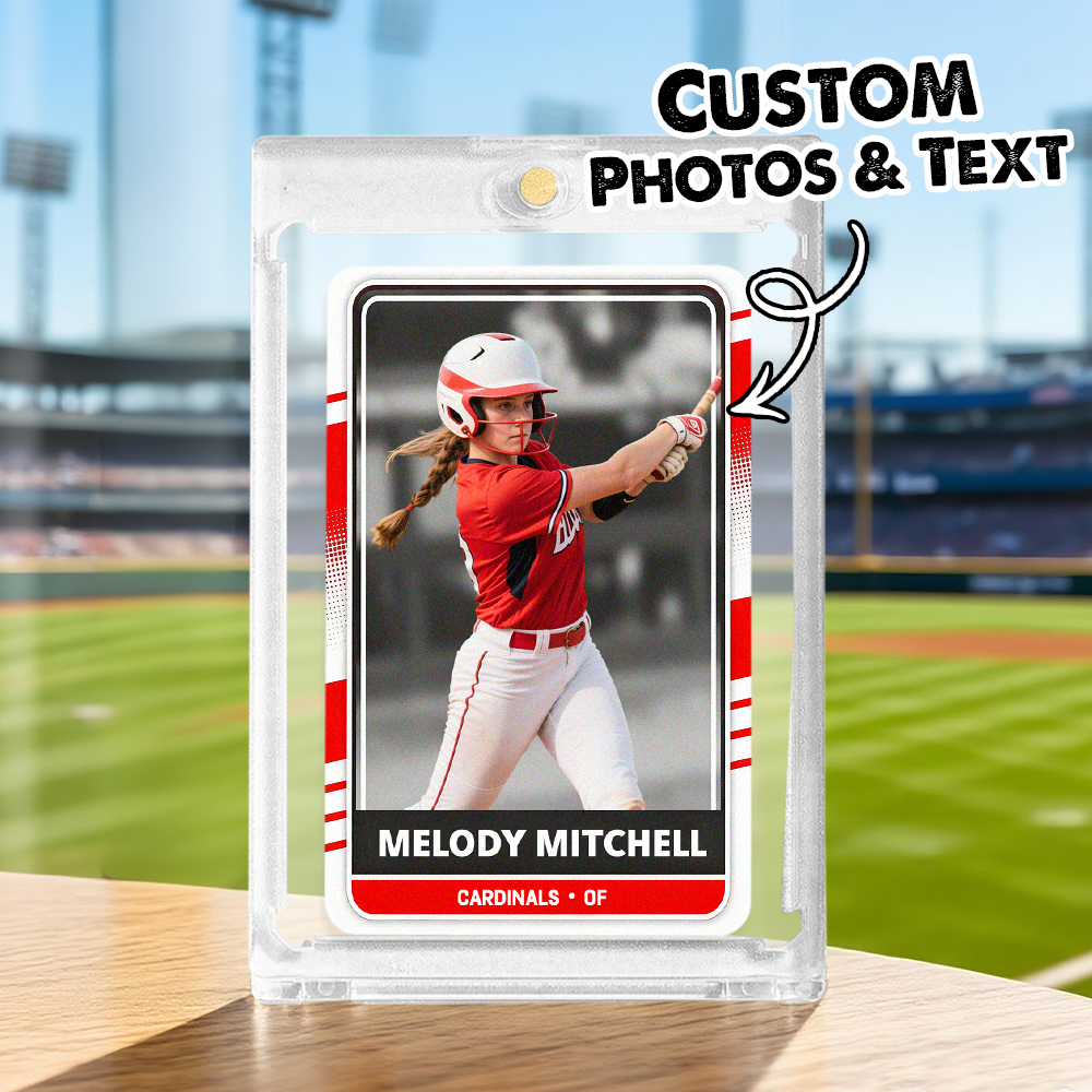 Custom Sport Photo Card  Personalized Athlete Portrait Card with Name Kids Sports Themed Trainer Card Gift - MyFaceSocksUK