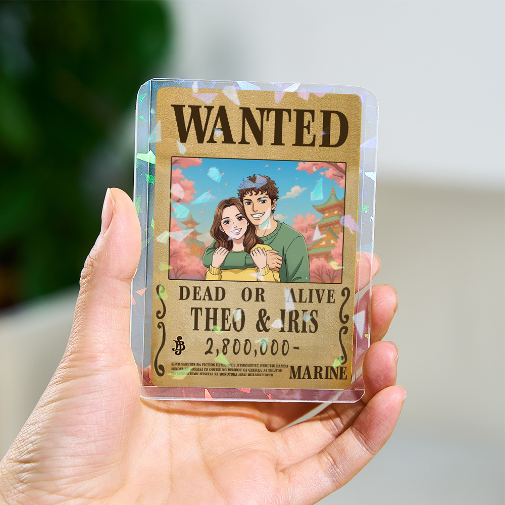 Custom Anime Bounty Couple Portrait Card Personalized Anime Style Wanted Card Portrait Unique Captains' Couple Portrait Card Gifts for Lover