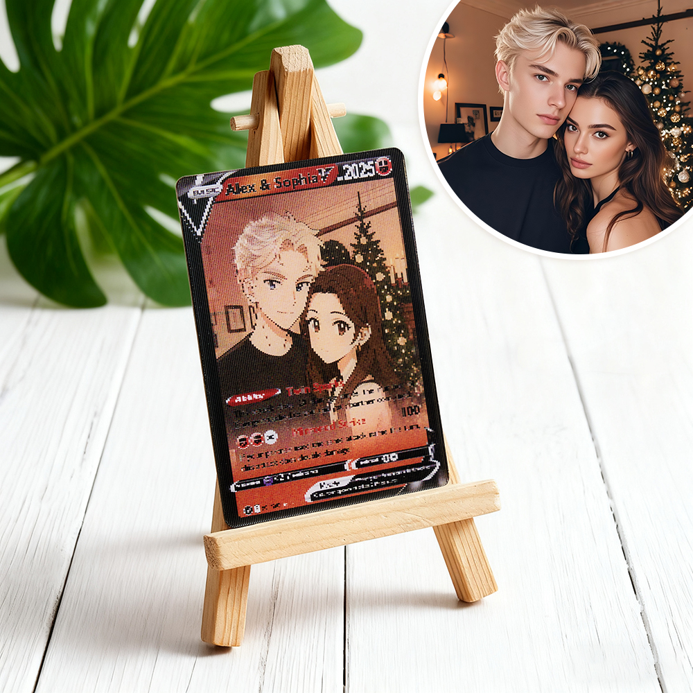 Custom Couple Anime Magic Lenticular Pokecard Unique Gift for Couples