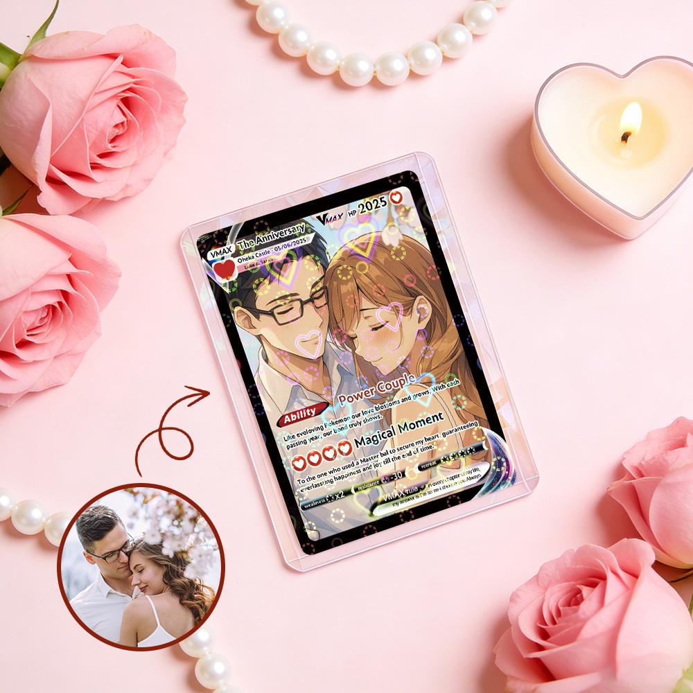 Personalized Photo Anime VMAX Card Fantasy Game Anime Card Valentine's Day Gift for Couple